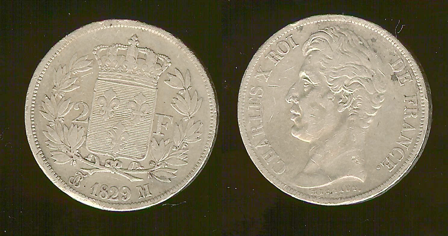 2 francs Charles X 1829M EF